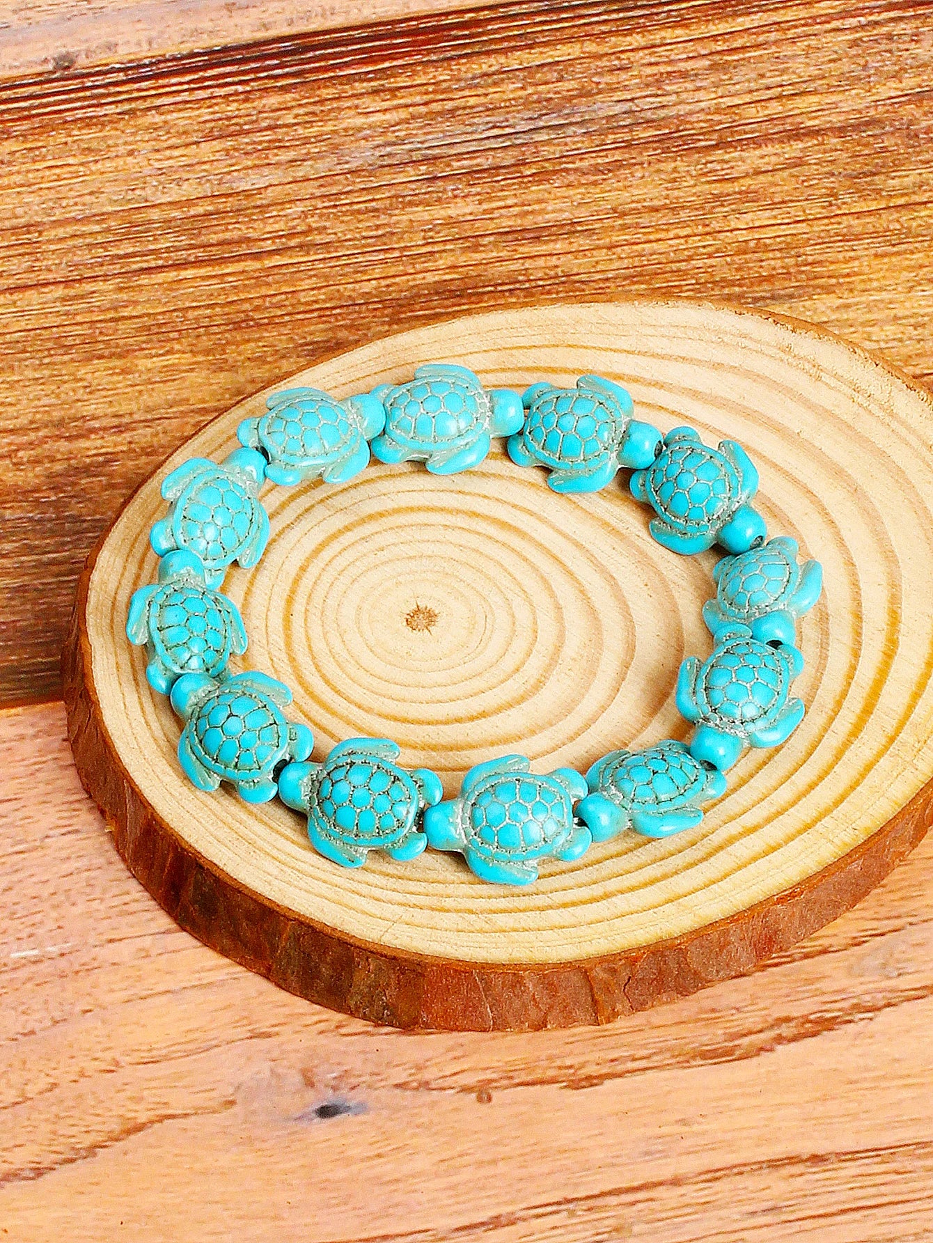 Genuine Natural Turquoise Bead Bracelets Turtle Charm Meaningful Energy for Protection Healing & Good Fortune Longevity Jewelry