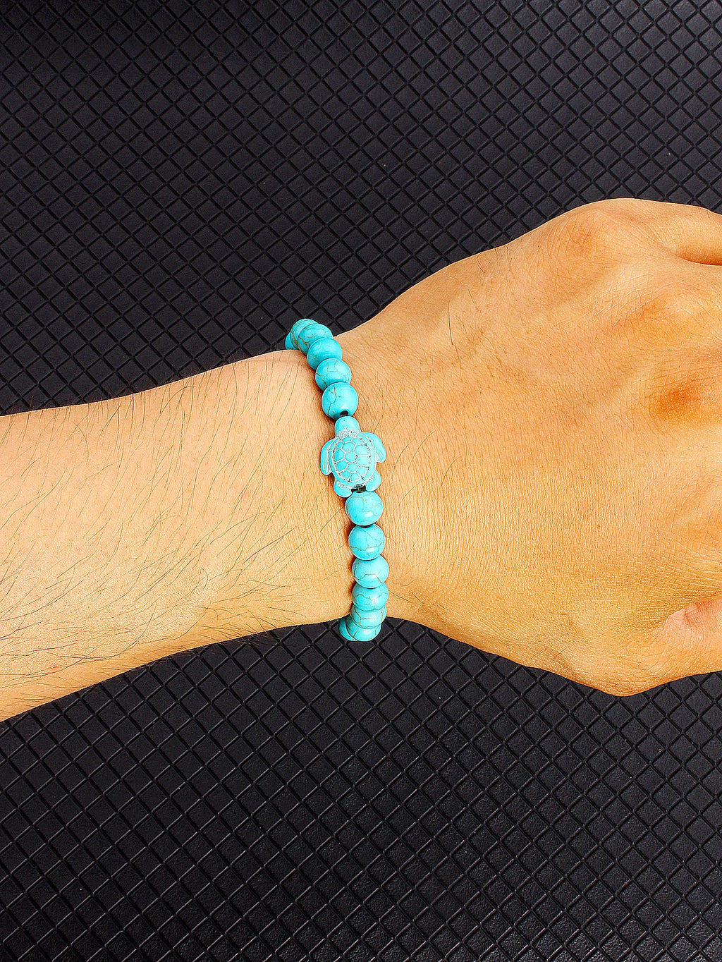 Genuine Natural Turquoise Bead Bracelets Turtle Charm Meaningful Energy for Protection Healing & Good Fortune Longevity Jewelry