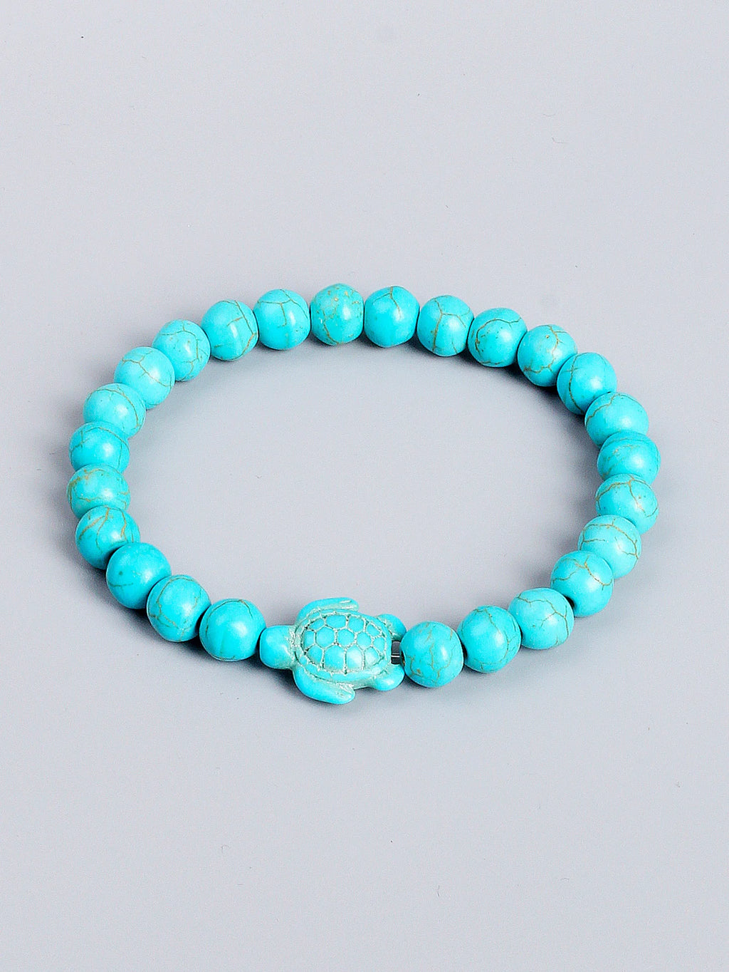 Genuine Natural Turquoise Bead Bracelets Turtle Charm Meaningful Energy for Protection Healing & Good Fortune Longevity Jewelry