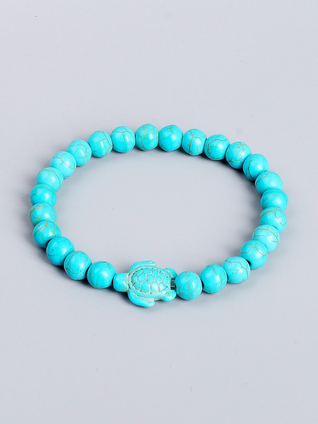 Genuine Natural Turquoise Bead Bracelets Turtle Charm Meaningful Energy for Protection Healing & Good Fortune Longevity Jewelry